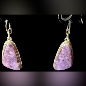 Sterling Charoite  Earrings